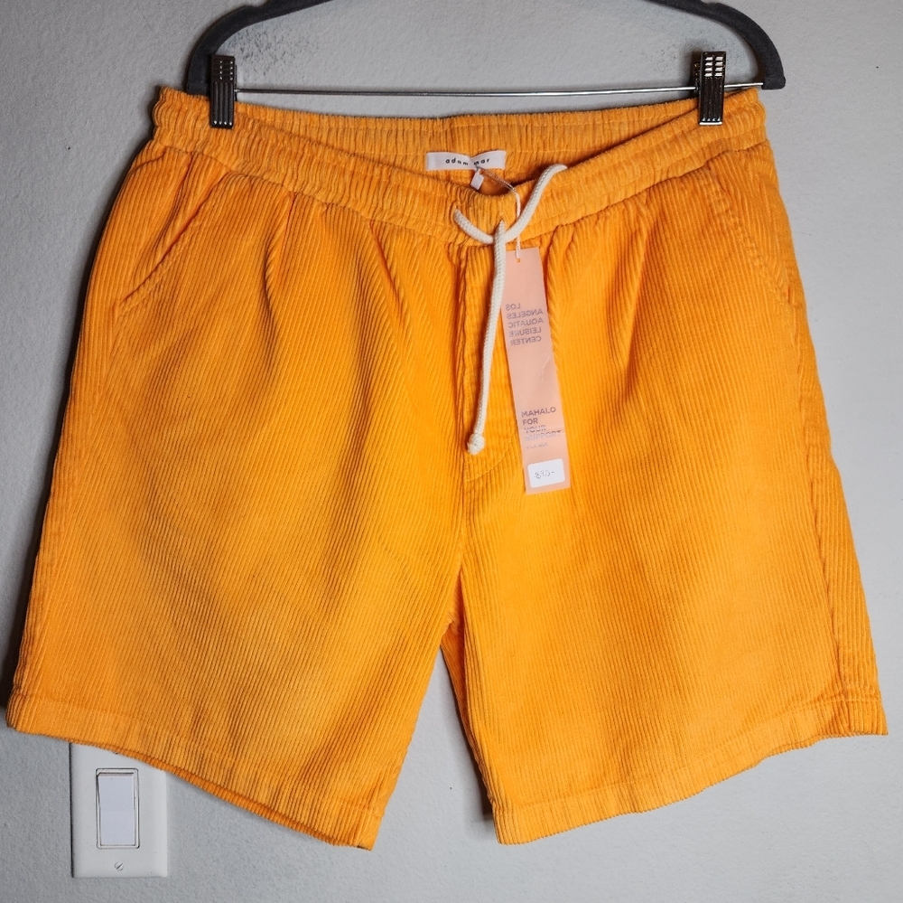 NWT Adam Mar Orange Corduroy Pull On Shorts Men's Size XL